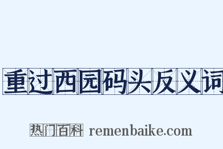 重过西园码头反义词是什么意思的图片
